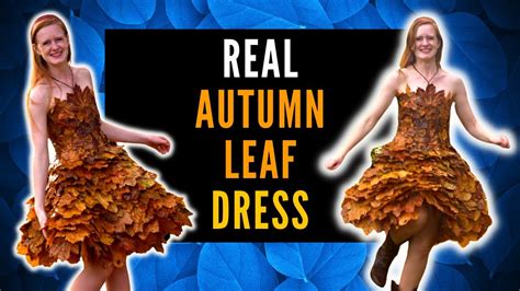 gluing fake leaves to clothes|sewing dresses from fall leaf.